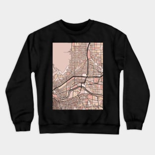 El Paso Map Pattern in Soft Pink Pastels Crewneck Sweatshirt